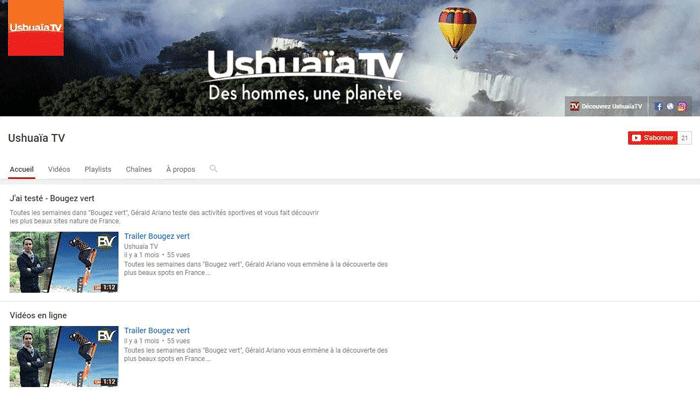 Ushuaïa TV arrive sur You Tube Ushuaïa TV arrive sur You Tube